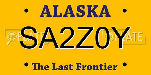 SA2Z0Y Alaska License Plate