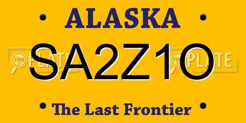 SA2Z1O Alaska License Plate