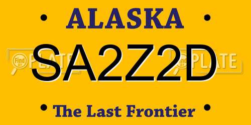 SA2Z2D Alaska License Plate