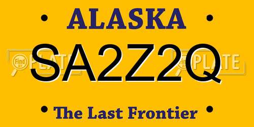 SA2Z2Q Alaska License Plate