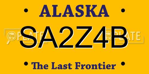 SA2Z4B Alaska License Plate