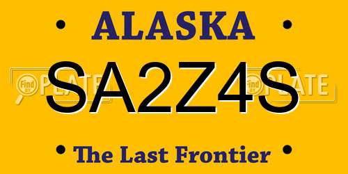 SA2Z4S Alaska License Plate