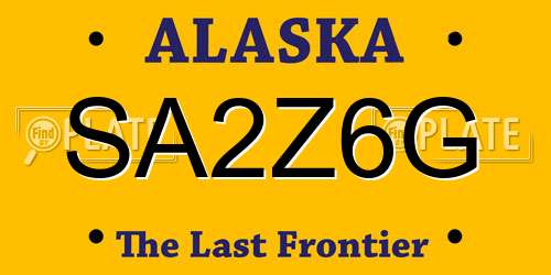 SA2Z6G Alaska License Plate