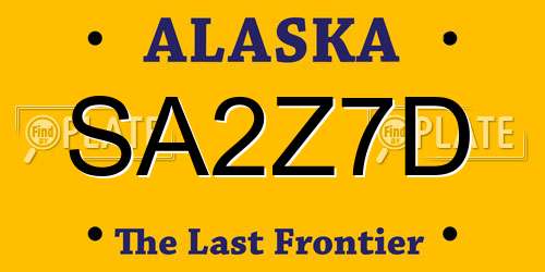 SA2Z7D Alaska License Plate