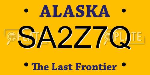 SA2Z7Q Alaska License Plate