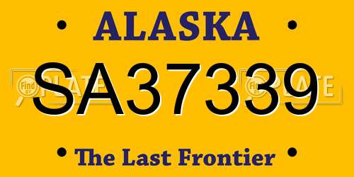 SA37339 Alaska License Plate