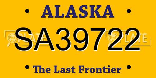 SA39722 Alaska License Plate