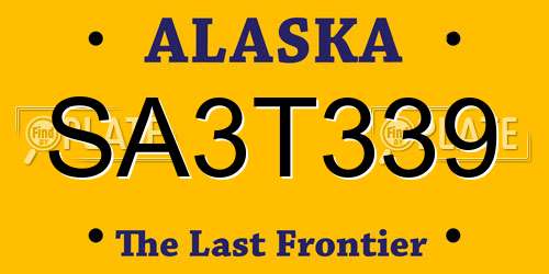 SA3T339 Alaska License Plate