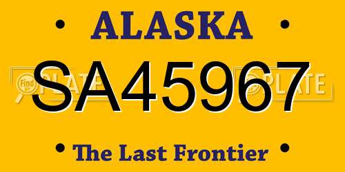 SA45967 Alaska License Plate