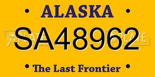 SA48962 Alaska License Plate