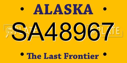 SA48967 Alaska License Plate