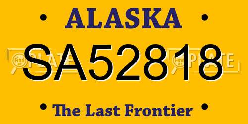 SA52818 Alaska License Plate