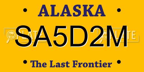 SA5D2M Alaska License Plate