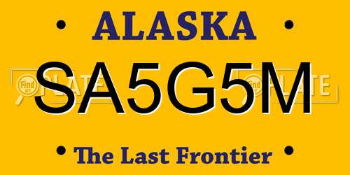 SA5G5M Alaska License Plate