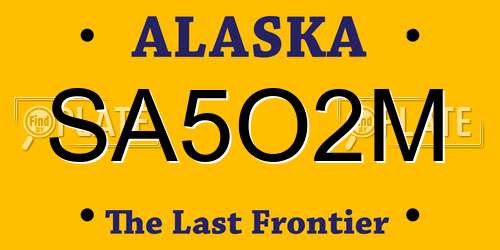 SA5O2M Alaska License Plate