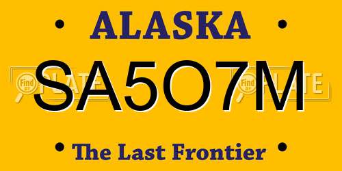 SA5O7M Alaska License Plate