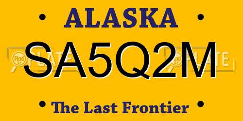 SA5Q2M Alaska License Plate