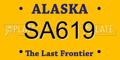 SA619 Alaska License Plate