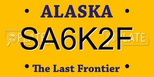 SA6K2F Alaska License Plate
