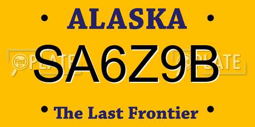 SA6Z9B Alaska License Plate