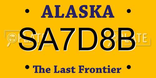SA7D8B Alaska License Plate