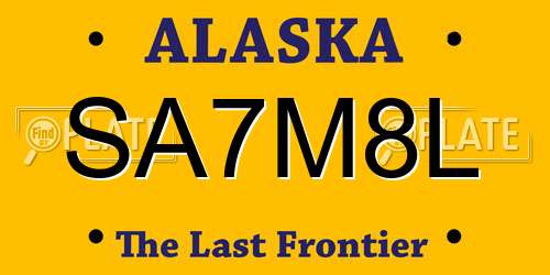 SA7M8L Alaska License Plate