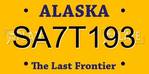 SA7T193 Alaska License Plate