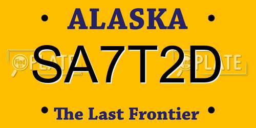 SA7T2D Alaska License Plate