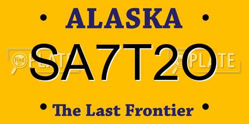 SA7T2O Alaska License Plate