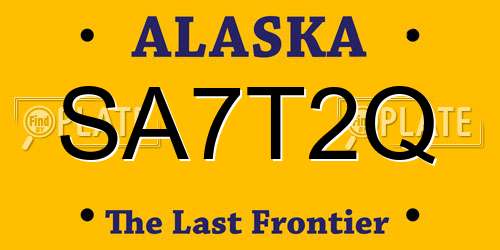 SA7T2Q Alaska License Plate