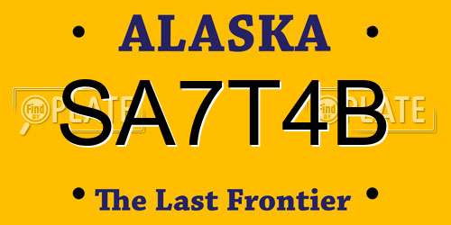 SA7T4B Alaska License Plate