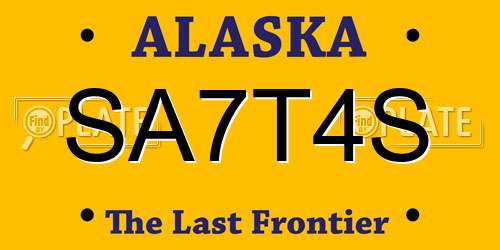 SA7T4S Alaska License Plate