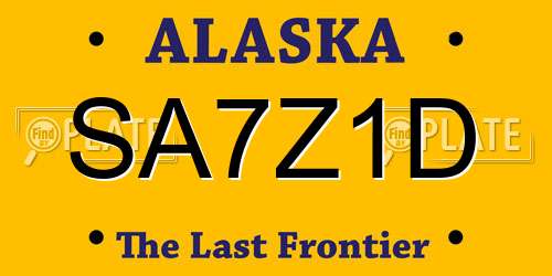 SA7Z1D Alaska License Plate