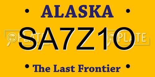 SA7Z1O Alaska License Plate