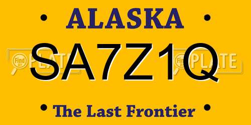 SA7Z1Q Alaska License Plate