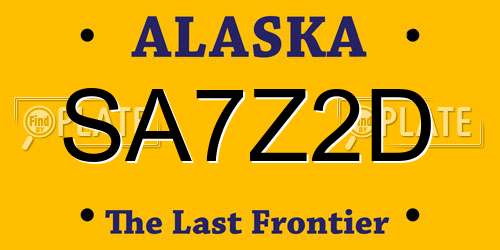 SA7Z2D Alaska License Plate