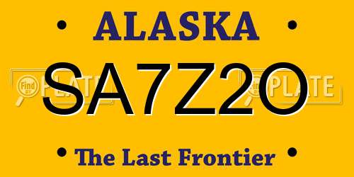 SA7Z2O Alaska License Plate