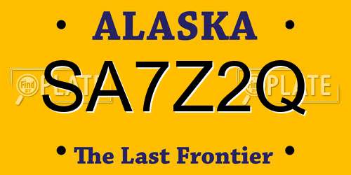 SA7Z2Q Alaska License Plate
