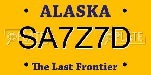 SA7Z7D Alaska License Plate