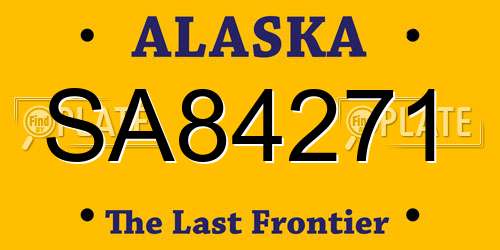 SA84271 Alaska License Plate