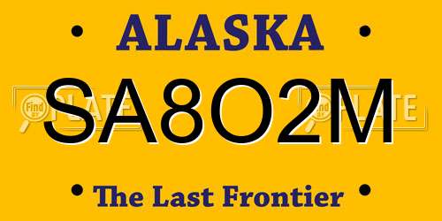 SA8O2M Alaska License Plate