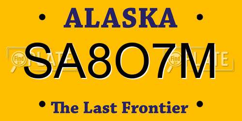 SA8O7M Alaska License Plate