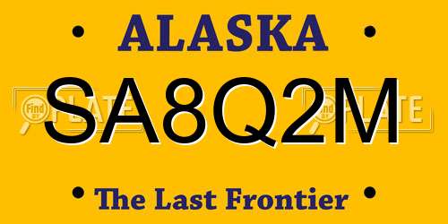 SA8Q2M Alaska License Plate