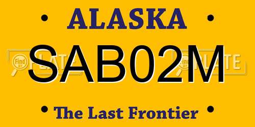 SAB02M Alaska License Plate