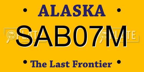 SAB07M Alaska License Plate