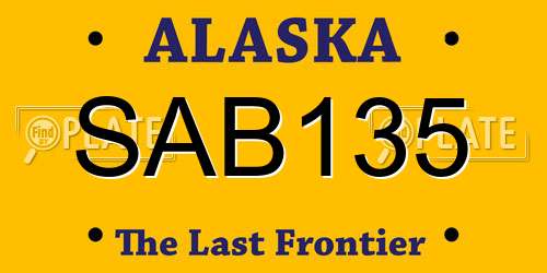 SAB135 Alaska License Plate