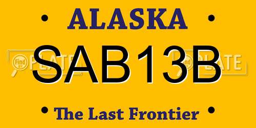 SAB13B Alaska License Plate