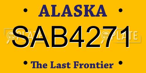 SAB4271 Alaska License Plate