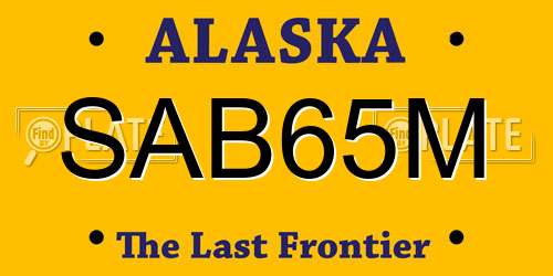 SAB65M Alaska License Plate