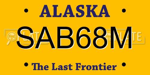 SAB68M Alaska License Plate